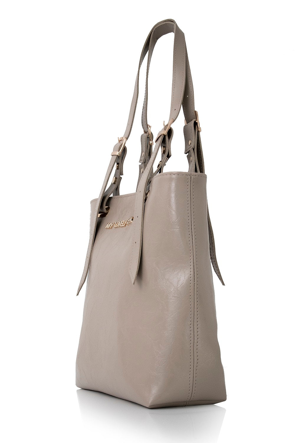 Elegant bag for women - BAG - BIANCA - DARK BEIGE GOLD