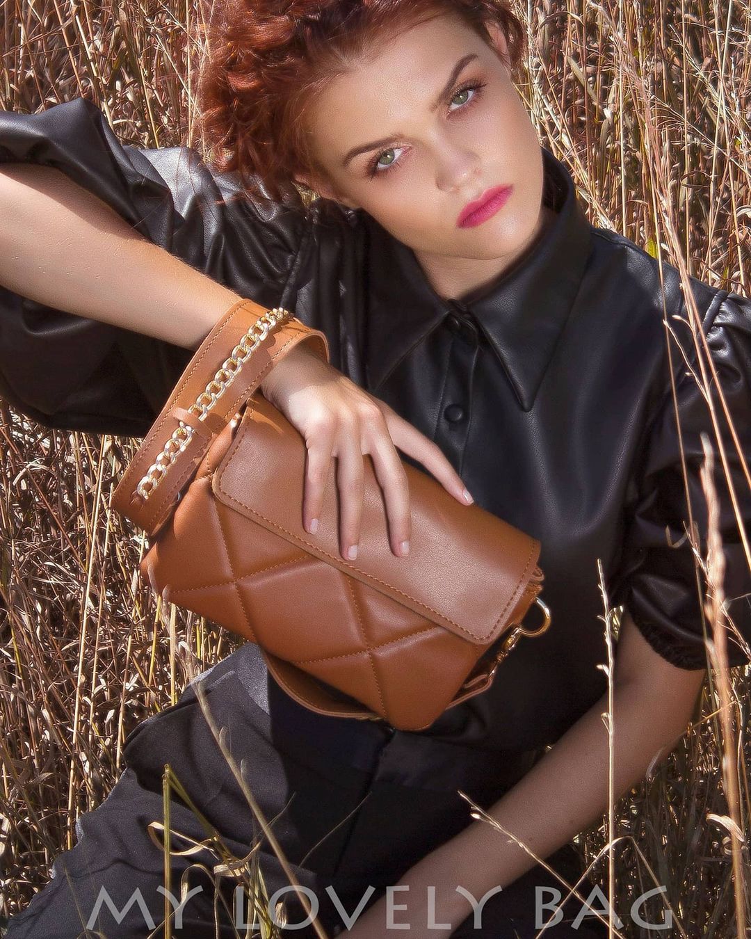 Luxury bag - BAG - XENIA - CAMEL GOLD