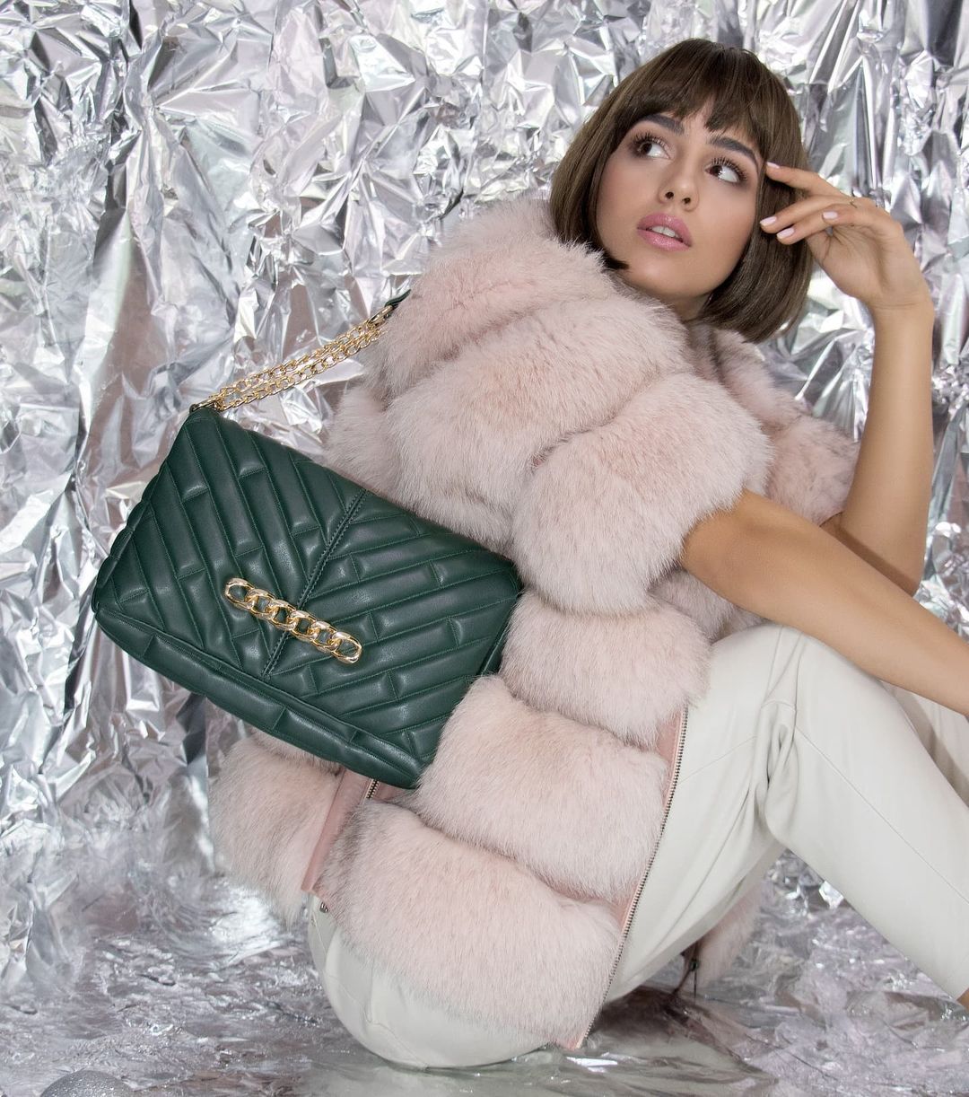 Luxury handbag - BAG - DIVA - SPECIAL GREEN GOLD