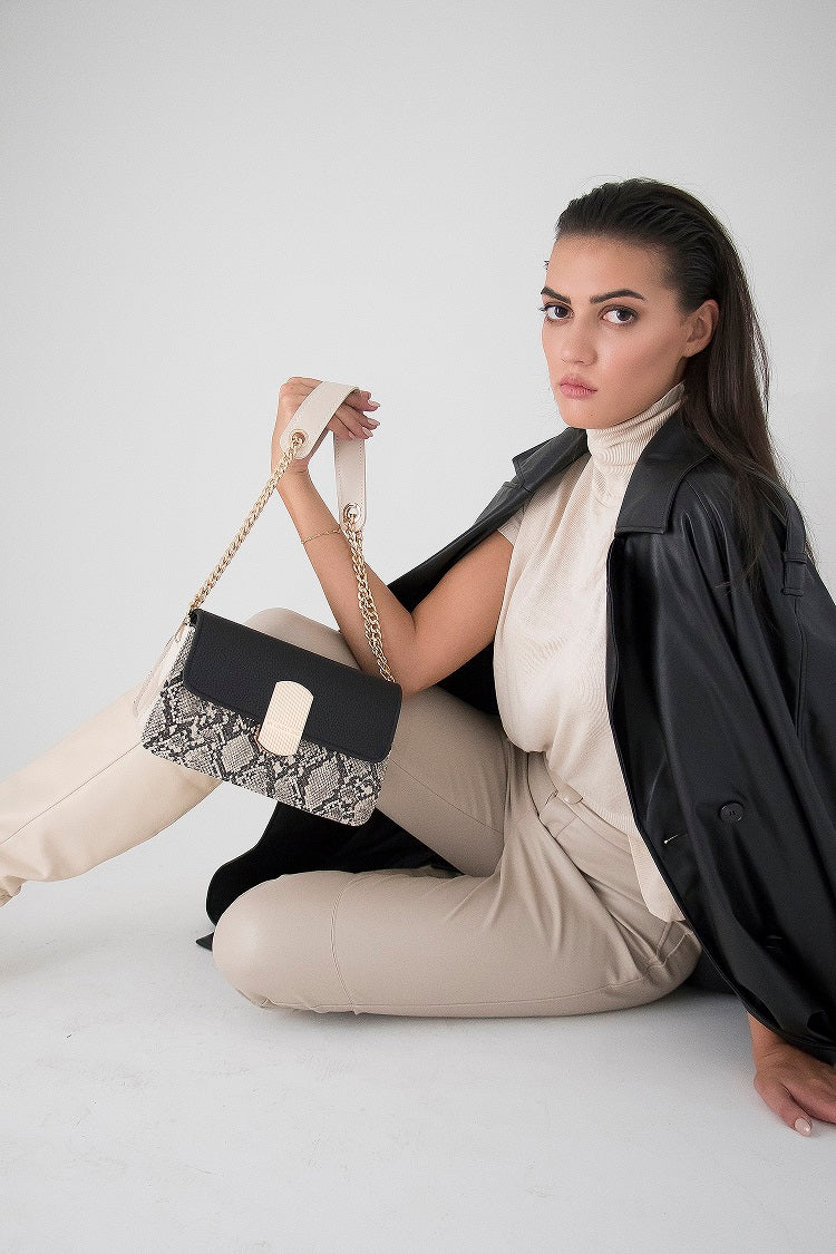 Designed bag for women - BAG - EVELYN - SNAKE GOLD