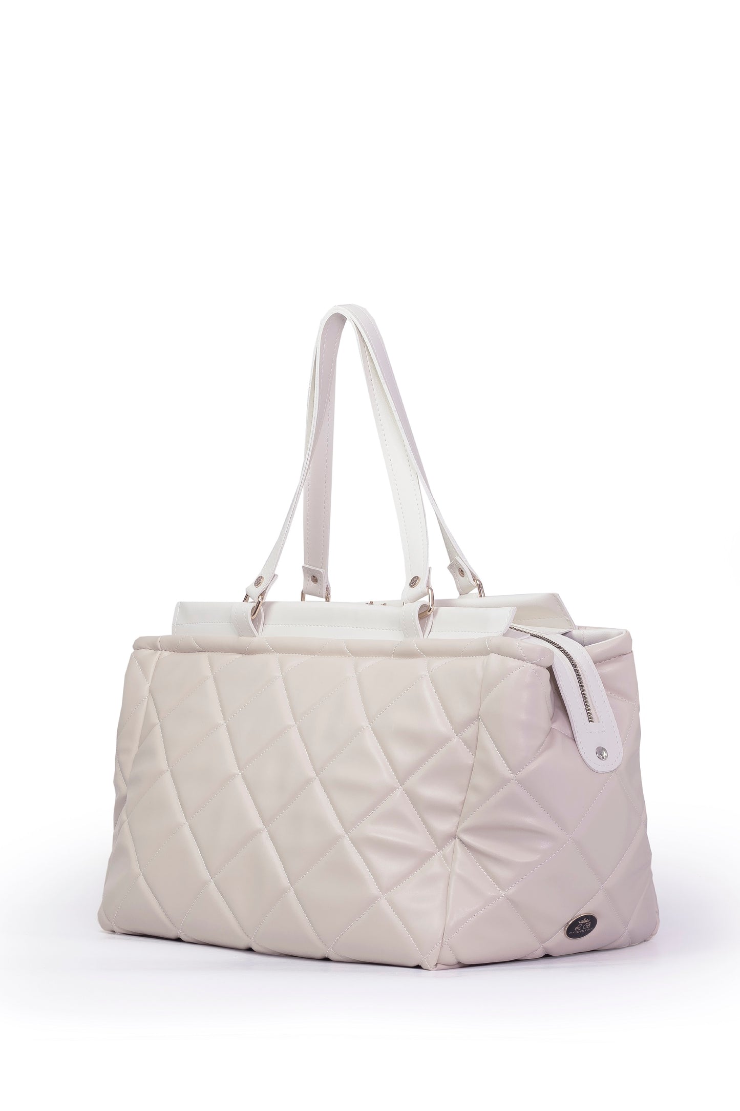 Large weekend bag for women's - BAG - LOLA - BEIGE GOLD