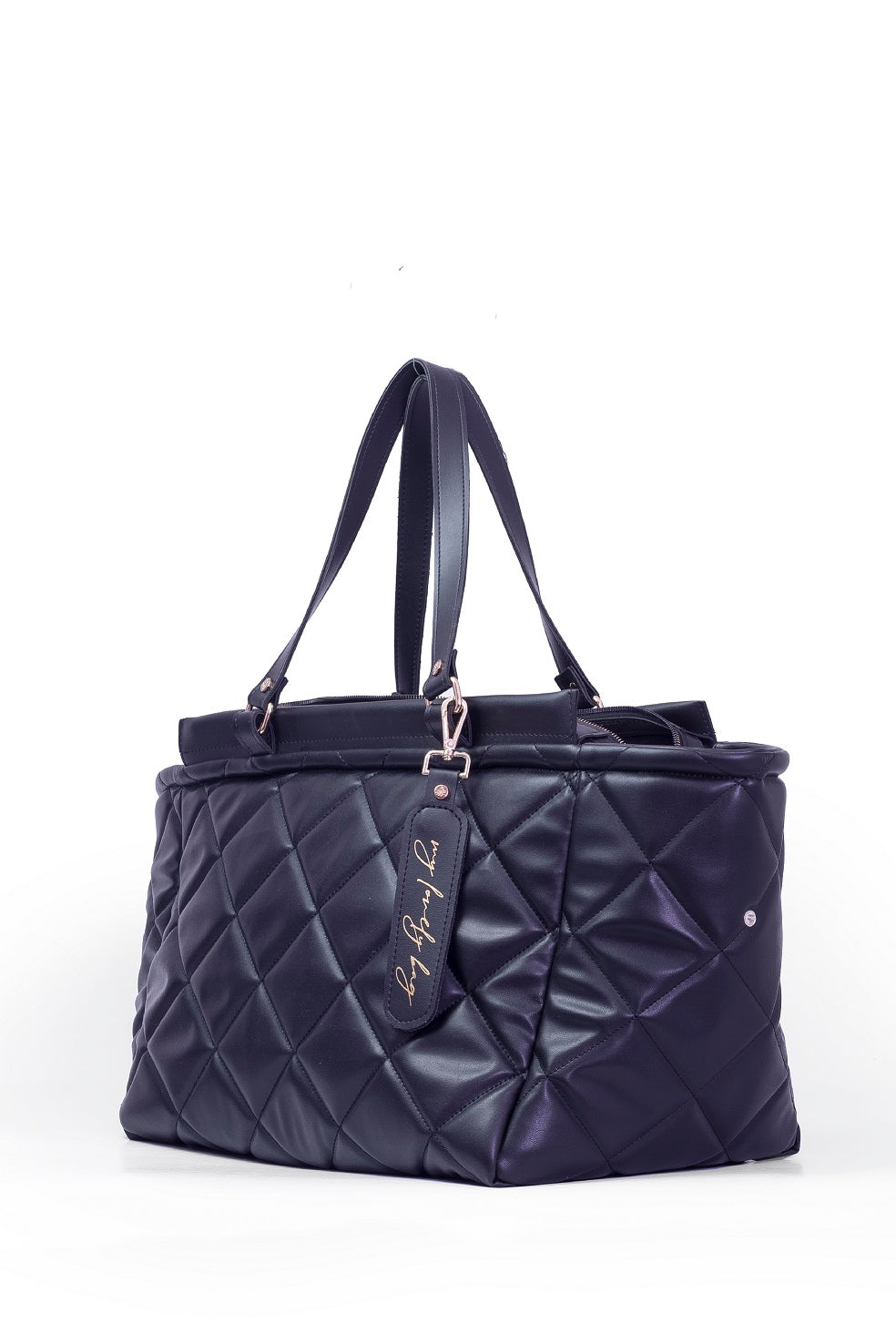 Luxury large handbag for weekend and trip - BAG - LOLA - BLACK GOLD