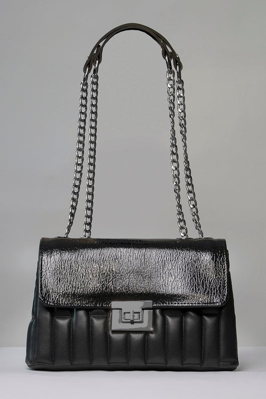 High end designer bag for women - BAG - PARIS - BABY BLACK SILVER
