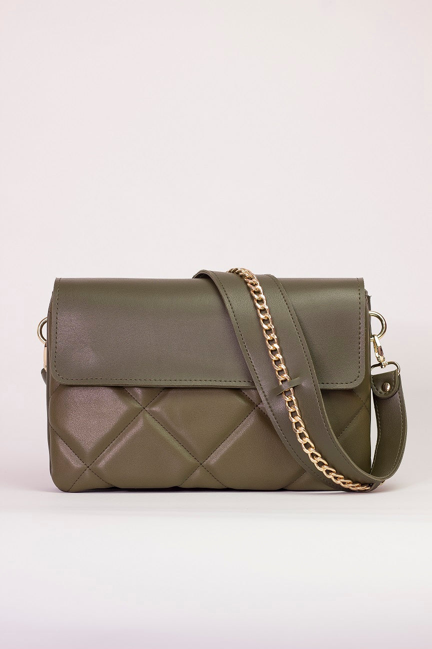 Luxury bag - BAG - XENIA - OLIVE GOLD