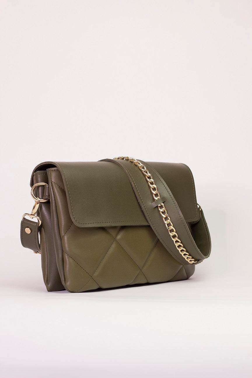 Luxury bag - BAG - XENIA - OLIVE GOLD