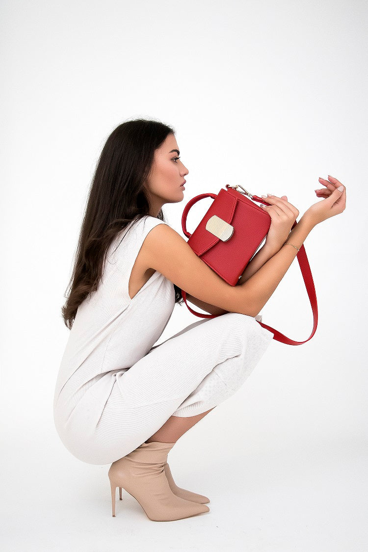 Women designer handbags - BAG - ELOISE - RED GOLD