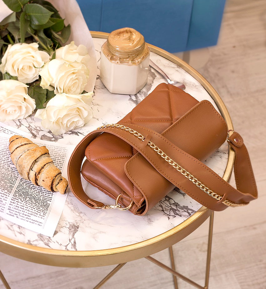 Luxury bag - BAG - XENIA - CAMEL GOLD