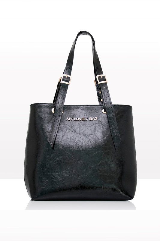 Elegant bag for women - BAG - BIANCA - BLACK GOLD