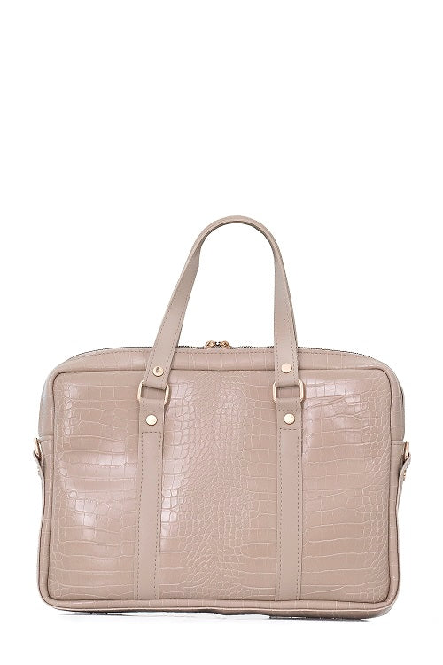 BAG - BUSINESS - BEIGE KROKO GOLD 15.6