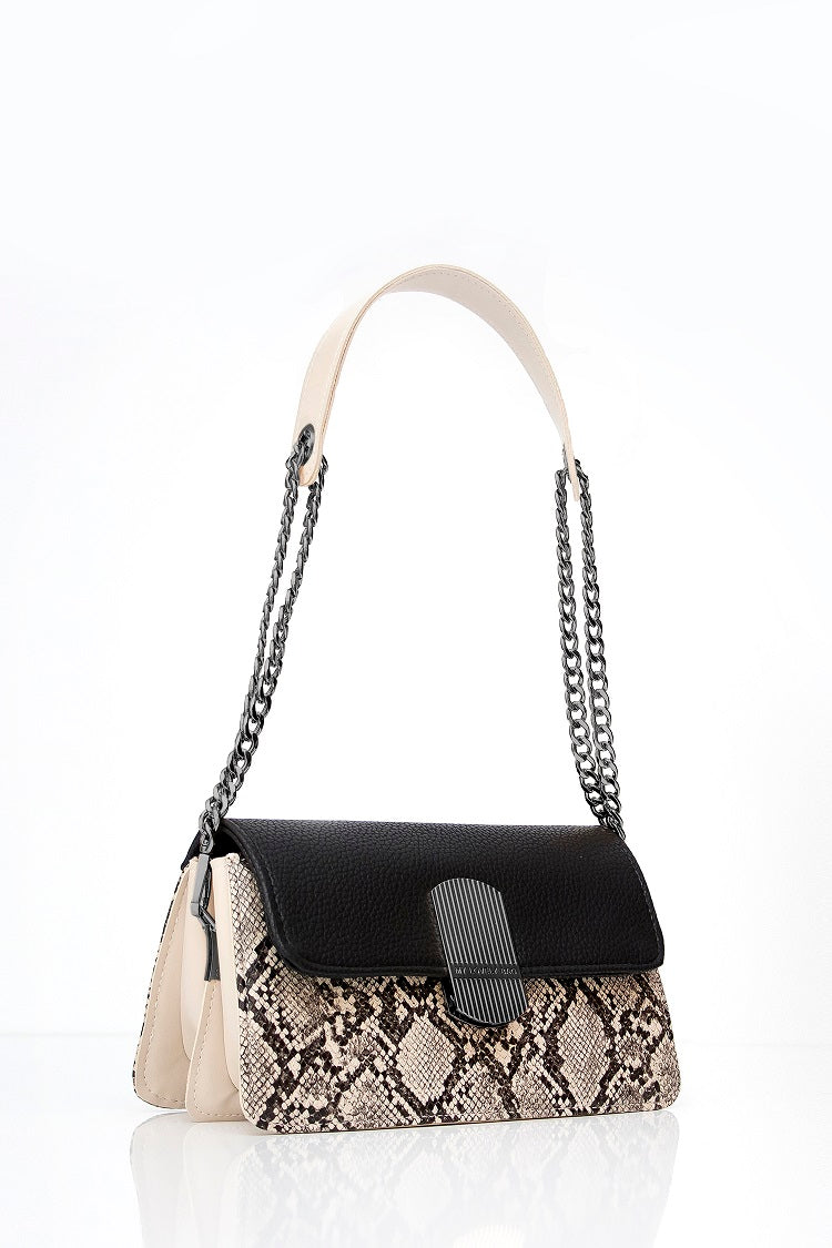 Designed bag for women - BAG - EVELYN - SNAKE BLACK