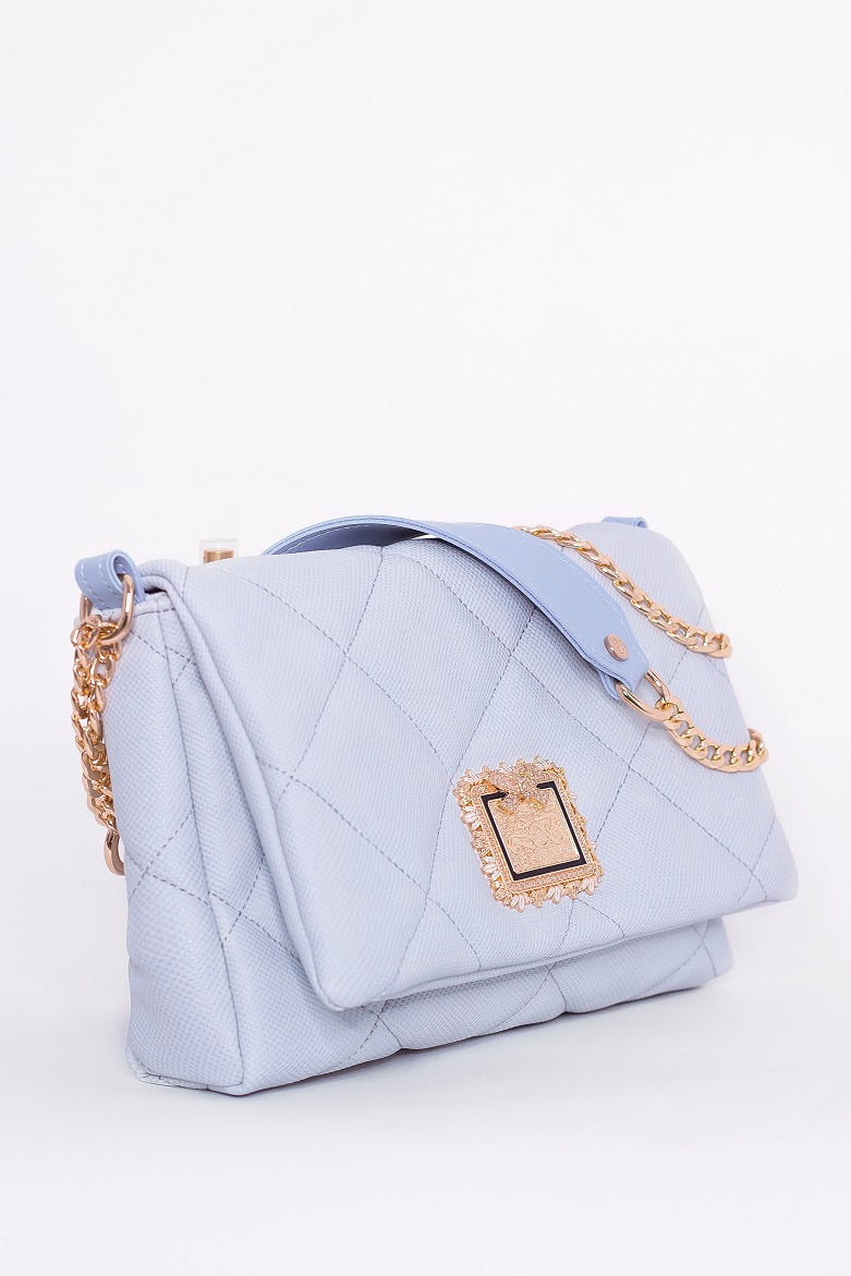 Luxury handbag - BAG - DIVA - LIGHT BLUE GOLD