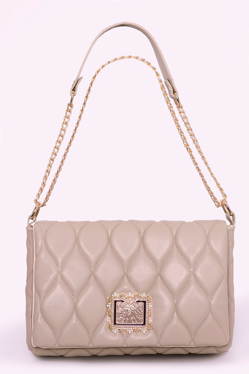 Luxury handbag - BAG - DIVA - ROYAL DARK BEIGE GOLD